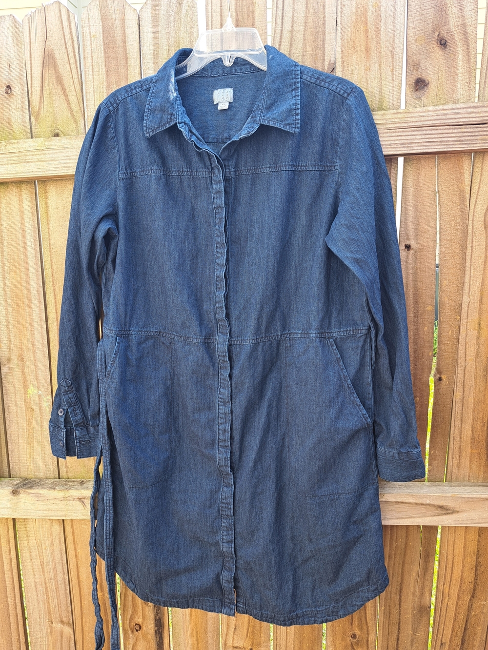 A NEW DAY Dark Denim Shirt Dress with Collar